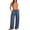 01 Navy, variant on Weiqiqre Women's Straight Leg Jeans Pants Stretchy Cotton Linen Drawstring High Waisted Pants