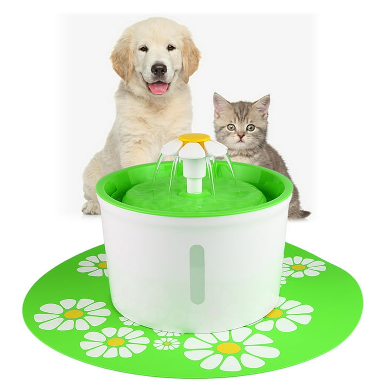 BeaconPet Upgrade Visible Water Level 1.6L Pet Water Fountain Flower Style Automatic Electric Circulating Pet Water Fountain Dogs Cats Drinking Bowl Water Dispenser with Filter Flower Mat Walmart