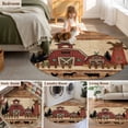 thumbnail image 5 of Round Area Rug 3.3 Ft, Brown Farmhouse Washable Non-Slip Circle Carpet for Living Room/Bedroom, Vintage Country Animals Wooden Grain Low-Profile Small Kitchen Mats Collection Rugs for Indoor, 5 of 8
