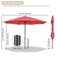 thumbnail image 2 of Yescom 13' Red Sun Shading Aluminum Umbrella UV30+ Outdoor Patio Market Garden Beach Deck Furniture, 2 of 8
