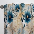 thumbnail image 3 of Designart "Floral Escape In Blues" Floral Blue, White Curtain 1 Panel, 3 of 6