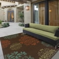 thumbnail image 4 of 2' X 4' Brown Floral Stain Resistant Indoor Outdoor Area Rug, 4 of 7
