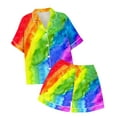 thumbnail image 4 of Icvfdpl Tenues pour Tout-Petits Filles Ensemble de Pyjamas 2 Pcs Imprimé Graphique Manches Courtes Chemise à Boutons Shorts Ensemble de Pyjama Ample 4-5 Ans, 4 of 4