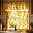 thumbnail image 3 of 3Pcs Kitchen Curtain Set, Small Coffee Valance & Tiers for Basement, Light Filtering & Heat Insulating Window Treatment for Small Windows, Yellow, 3 of 8