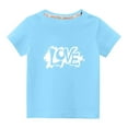 thumbnail image 2 of Wavsuf Kids T-Shirts for Boys Summer Printed Crew Neck Casual Blue Shirts Size 4-5 Years, 2 of 5