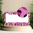 thumbnail image 2 of 1 Pcs Pink Leopard Print License Plate Frame, License Plate Cover for Car Decorative Parts, Aluminum License Plate Bracket Holder Rust-Proof Weather-Proof for US Standard Car, 2 of 9
