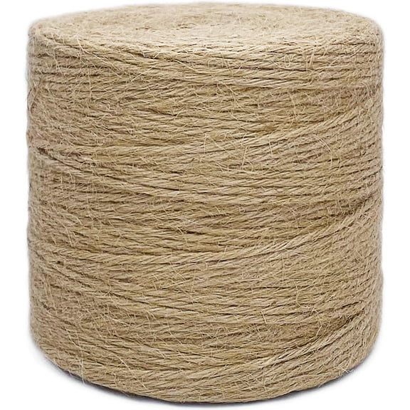 1000FT Jute Twine Rope 3mm Natural Thick Garden Twine String Heavy Duty for Gardening Bundling Crafts Arts Gift Wrapping Packing Material Wedding Christmas Decoration Bulk