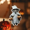 thumbnail image 4 of Witch Cat Acrylic Keychain Style C Fun Spooky Season Keyring, 4 of 9