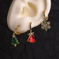 thumbnail image 6 of Top-kevin Christmas Tree Dangle Drop Small Hoop Earrings for Women Cute Star Green Dangling Xmas Holiday Earring Christmas Accessories Jewelry Gifts, 6 of 7