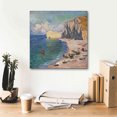 thumbnail image 6 of Epic Graffiti 'Etretat, The Beach And The Falaise D Amont' by Claude Monet, Giclee Canvas Wall Art, 18"x18", 6 of 8