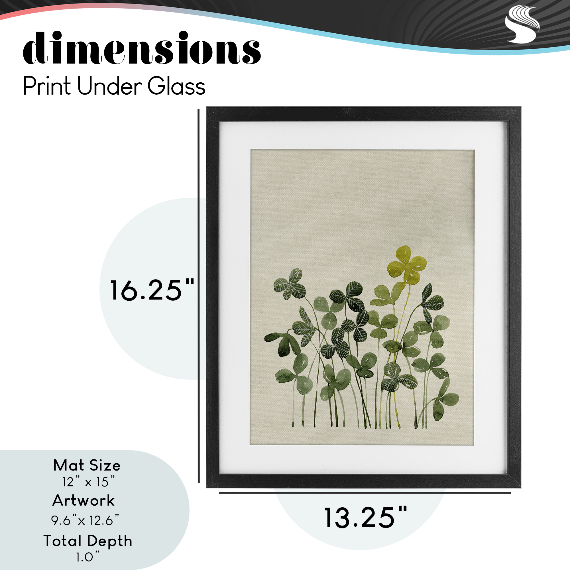 Hidden Gems Botanicals Black Framed Print Under Glass, design by Grace Popp
