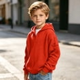 thumbnail image 4 of Trikvn Boys Waffle Knit Hoodie Quarter Zip Pullover Sweaters Drop Shoulder Long Sleeve Casual Hooded Sweatshirt with Pocket Fall Winter Warm Kids Youth Tops, 4 of 8