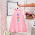 thumbnail image 2 of Cethrio Girls' Summer Nightgowns Size 2T-3 T, Printed Loose Sleeveless Mid-length Girls' Sleepwear Pink, 2 of 5