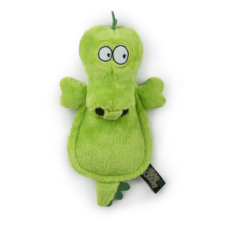 HEAR DOGGY!® Flattie Gator with Chew Guard Technology? and Silent Squeak  Technology? Plush Dog Toy 