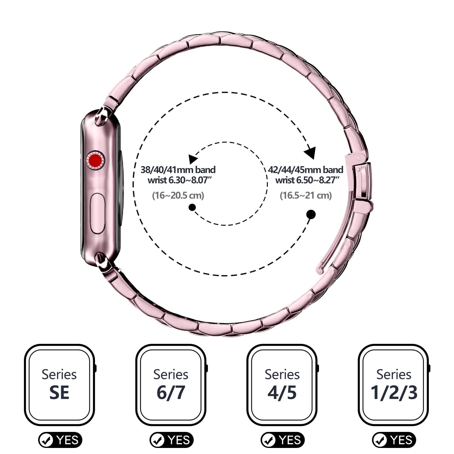 LGSY Apple Watch Band 40mm Metal iWatch Bands Adjustable Strap