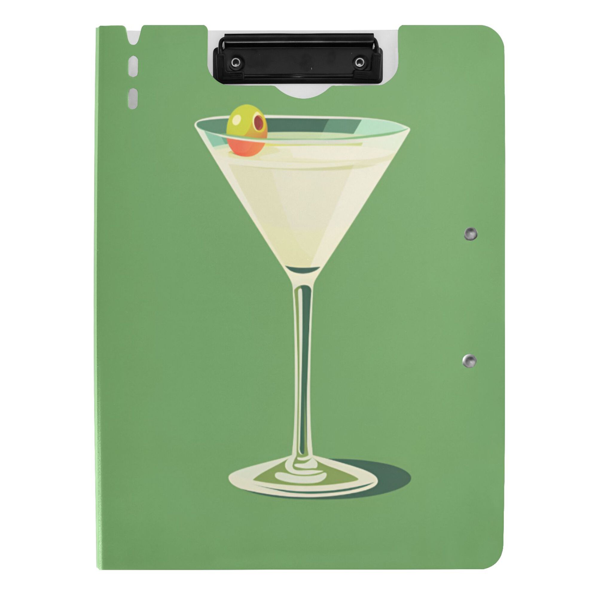 FORMRS A4 Clipboard Folder with Pen Holder Horizontal Foldable School Office Binder, Green Lemon Juice
