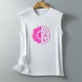 thumbnail image 4 of Azrian Fashion Casual Women Sleeveless Printed Ladies Round Neck Blouses Tops T-Shirt, 4 of 5
