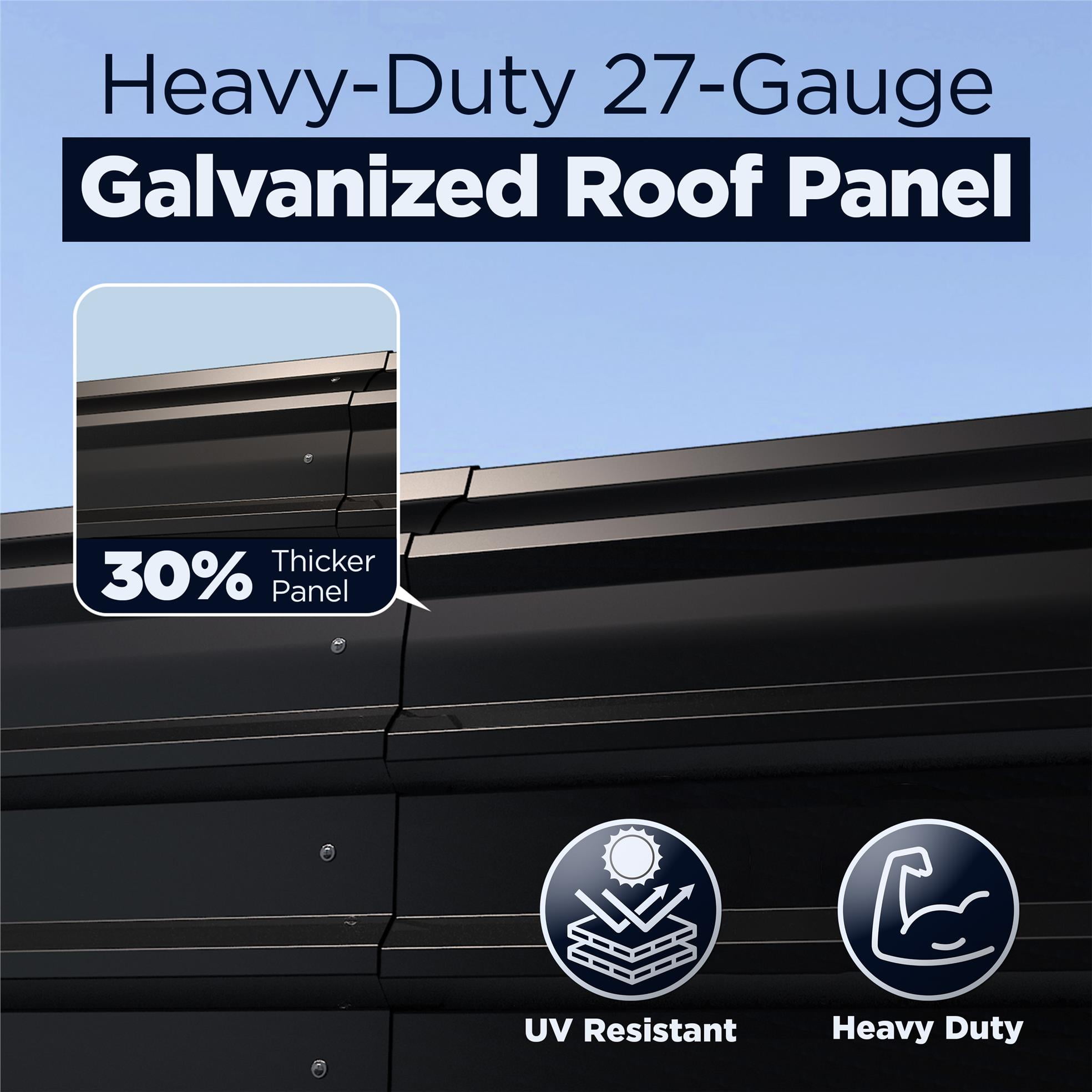 ALEKO Steel Carport with Corrugated Roof Panels 12 x 25 feet Black
