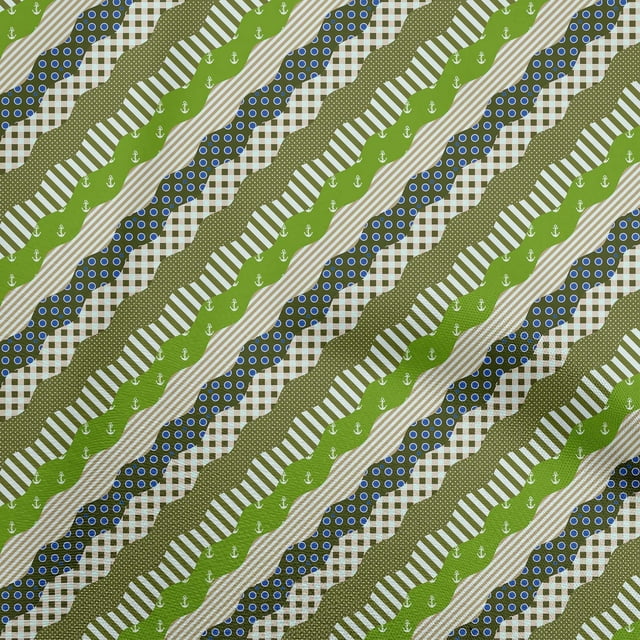 oneOone Georgette Viscose Green Fabric Patchwork Fabric For Sewing Printed Craft Fabric By The Yard 42 Inch Wide