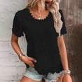thumbnail image 2 of kaondbfi Summer Tops for Women Lace Crochet Embroidery Crewneck T Shirts Casual Short Sleeve Elegant Work Blouses Womens Essentials Fashion Clothing, 2 of 5