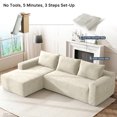 thumbnail image 4 of Yomsum Comfortable Sitting L Shaped Corner Sofa, Fashion Corduroy Sectional Couch, Heavy Duty Bearing Household Sofa for Reception Leisure Gathering Beige, 4 of 7