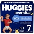 thumbnail image 1 of Huggies Overnites Nighttime Baby Diapers, Size 7 (41+ lbs), 60 Count, 1 of 9