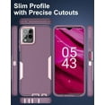 thumbnail image 2 of Revvl 6 Pro Case, Revvl 6X Pro Case, with Glass Screen Protector, Dust-Proof Port Cover, Full Body Rubber Protection Phone Case for T-Mobile Revvl 6/6x Pro 5G, Pink/Purple, 2 of 16