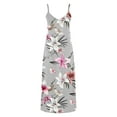 thumbnail image 5 of Viikei Women Plus Size Dresses Short Sleeve,Summer Dresses for Girls,Women's Summer Print Casual Loose Sleevless V-Neck Dress Gray L, 5 of 5