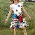 thumbnail image 4 of SGFCWSX Girls Summer Dresses 4th of July American Flag Patriotic Ruffle Sleeve Casual Tiered A-Line Kids Dress Multicolor Size 11-12 Years, 4 of 8
