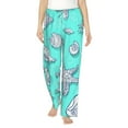 thumbnail image 2 of Goofa Seashell And Starfish Printed Soft Pajama Pants for Women, Wide Leg Comfy Casual Lounge Yoga Pants-Medium, 2 of 9