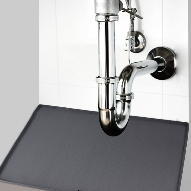 Under Sink Mat, WaterResistant Silicone Under Sink Drip Tray Shelf