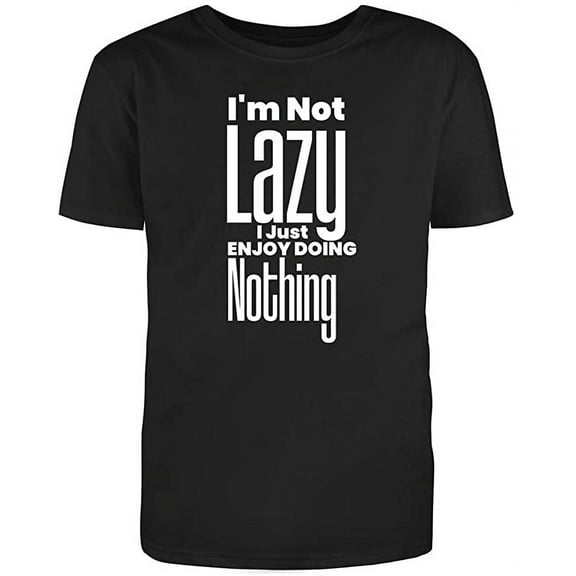 RedBarn Unisex Black Half Sleeves Cotton I'm Not Lazy T Shirt