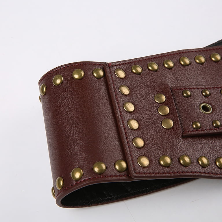 Generic Women Vintage Wide Elastic Belt Rivets Stretchy  display picture 2