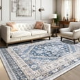 thumbnail image 3 of x Area Rugs for Living Room Backing Washable Rugs Vintage Large Area Rug，Stain Home Decor Rug (Orange &#x&#), 3 of 7