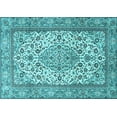 thumbnail image 1 of Ahgly Company Indoor Rectangle Medallion Light Blue Traditional Area Rugs, 5' x 8', 1 of 4