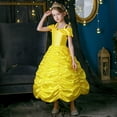 thumbnail image 4 of Belle Costumes for Girls Kids Princess Belle Dress Up Birthday Christmas Party with Accessories 3T 4T(E39), 4 of 9