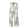 thumbnail image 2 of GrmtClth Pajama Pants Men Ultra Lightweight Soft Plaid Night Pants Lounge Comfy Pj Bottoms with Pocket and Drawstring White XXL, 2 of 5