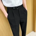 thumbnail image 2 of Pantalones de negocios para hombres Trabajo Social Sastrería Negro Trajes de Hombre Pantalones Oficina Elegante Formal Alta Calidad Chino Homme Spandex, 2 of 5
