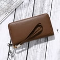 thumbnail image 7 of MINKUROW Womens Wallet RFID Blocking Leather Zip Around Wallet Large Capacity Long Purse Credit Card Clutch Wristlet Coffee, 7 of 7