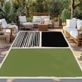thumbnail image 2 of Sage Green Black Outdoor Rug for Patio/Deck/Porch, Non-Slip Large Area Rug 4 x 6 Ft, Farmhouse Striped Modern Abstract Art Indoor Outdoor Rugs Washable Area Rugs, Reversible Camping Rug Carpet Runner, 2 of 8