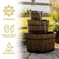 thumbnail image 4 of Sunnydaze 30"H Electric Wood Rustic Farmhouse Style 3-Tier Barrel Outdoor Water Fountain, 4 of 10