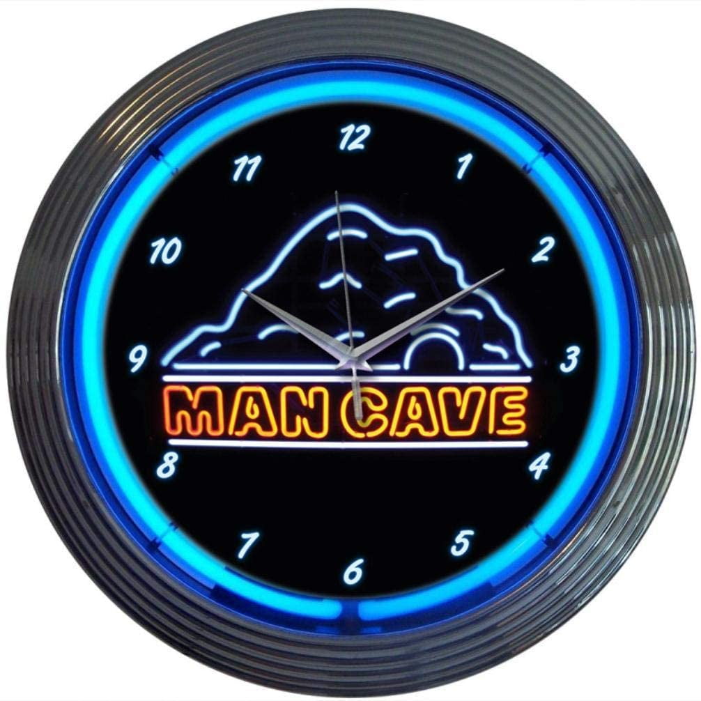 Mancave Neon Clock, Neonetics Neon Clocks feature a hand blown ring of real  glass neon, generating 25 watts of light By Brand Neonetics - Walmart.com