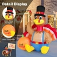 thumbnail image 4 of Costway 6FT Thanksgiving Inflatable Turkey with Pumpkin Fall Harvest Decor W/Lights, 4 of 8