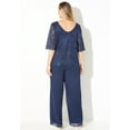 thumbnail image 2 of Catherines Women's Plus Size Sparkle & Lace 2-Piece Pant Suit, 2 of 5