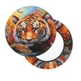 thumbnail image 2 of Disketp Colorful Plant Tiger Funda Redonda para Taburete, Funda de Cojín para Silla de Bar Suave y Elástica-13 inch, 2 of 7