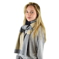 thumbnail image 5 of C.C Winter Warm Knit Tricolor Block Extra Long Shawl Scarf, Black/Beige, 5 of 5