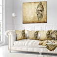thumbnail image 3 of Designart Death Tattoo Art - Abstract Portrait Throw Pillow - 16x16, 3 of 5