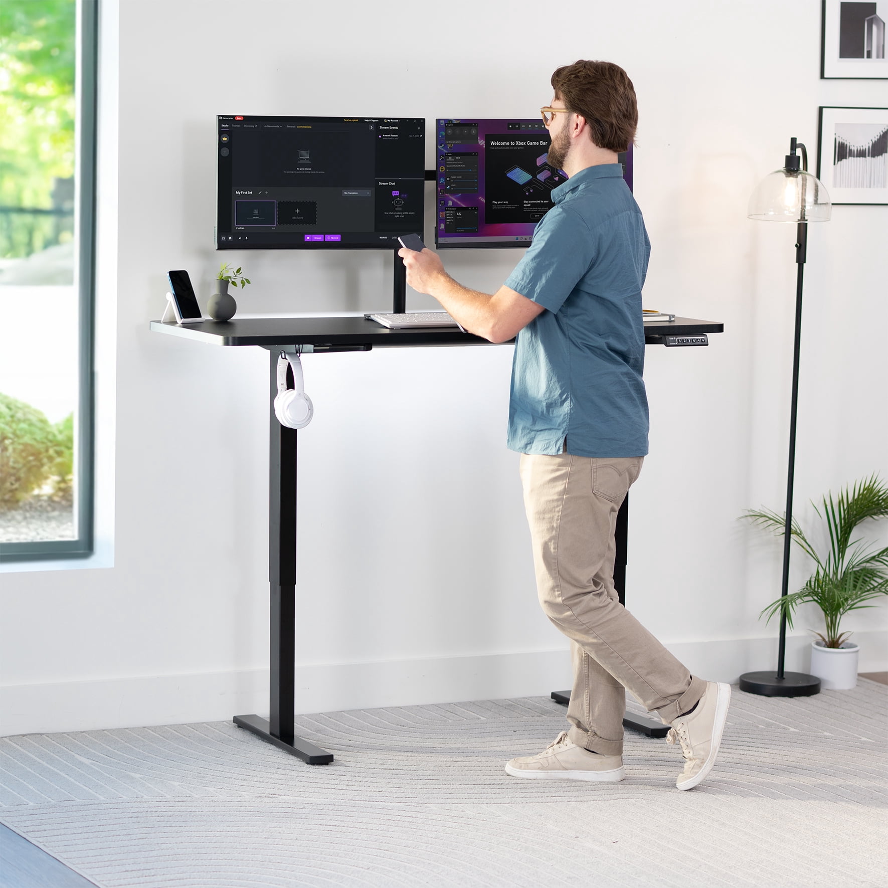 VIVO Black 60 x 24 inch Universal Table Top for Sit to Stand Desk Frames