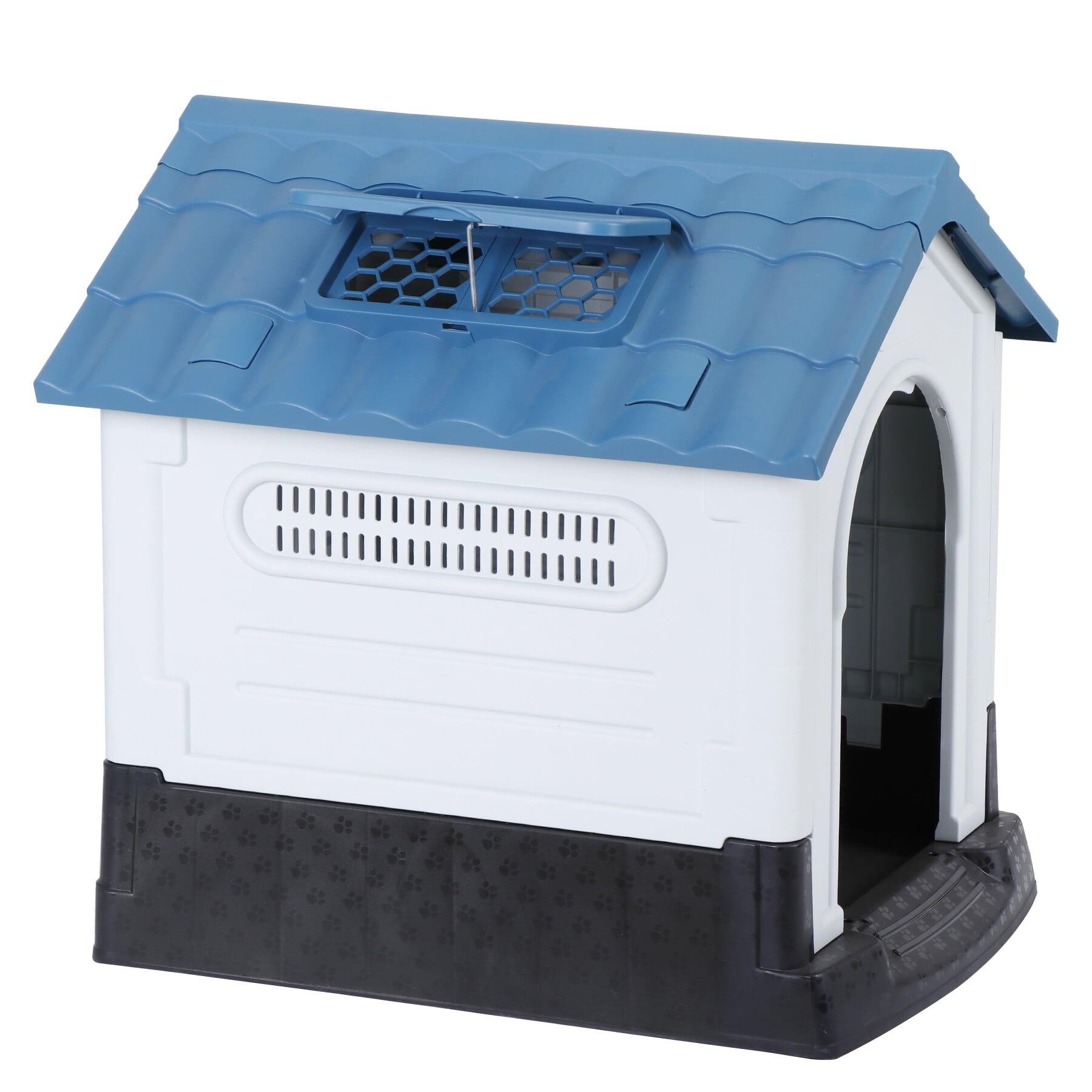 ZENY 26'' Dog House Indoor Outdoor with Adjustable Skylight and Elevated Floor All Weather Pet House for Small Dogs