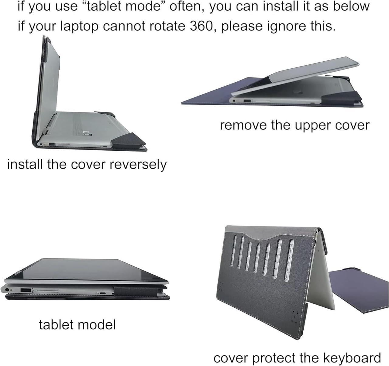 Case Cover for 14 inch 2-in-1 Laptop Lenovo Yoga 7i 7 14ARP8 14IRL8 14ARB7 14IAL7, PU Leather Bag Notebook Protective Shell Sleeve with Pen Holder